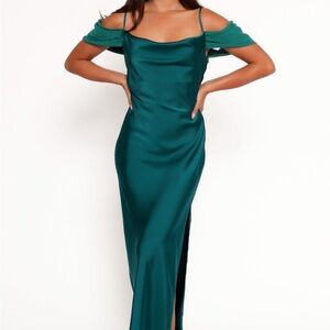 Petal & Pup Green Slit Maxi Gown